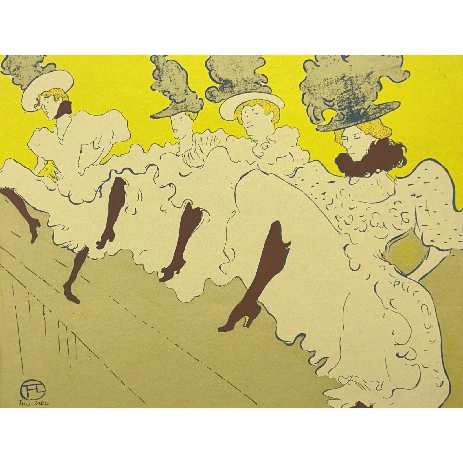 Toulouse-Lautrec Troupe de Mlle Eglantine Can Can Serigraph Silkscreen 24x29