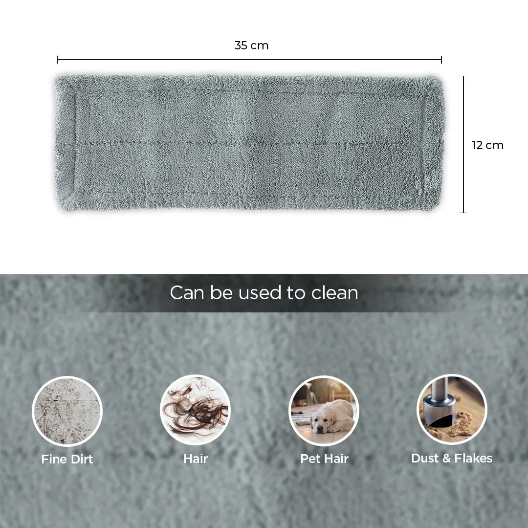 Umai Universal Microfiber Wet & Dry Flat Mop Refill Pad (35cmX12cm) | Can Be Used as a Cleaner with a Hand Grip | Fits all Standard Flat Mop Heads | Super-Absorbent | Compatible for Hardwood, Tile, Laminate Floors
