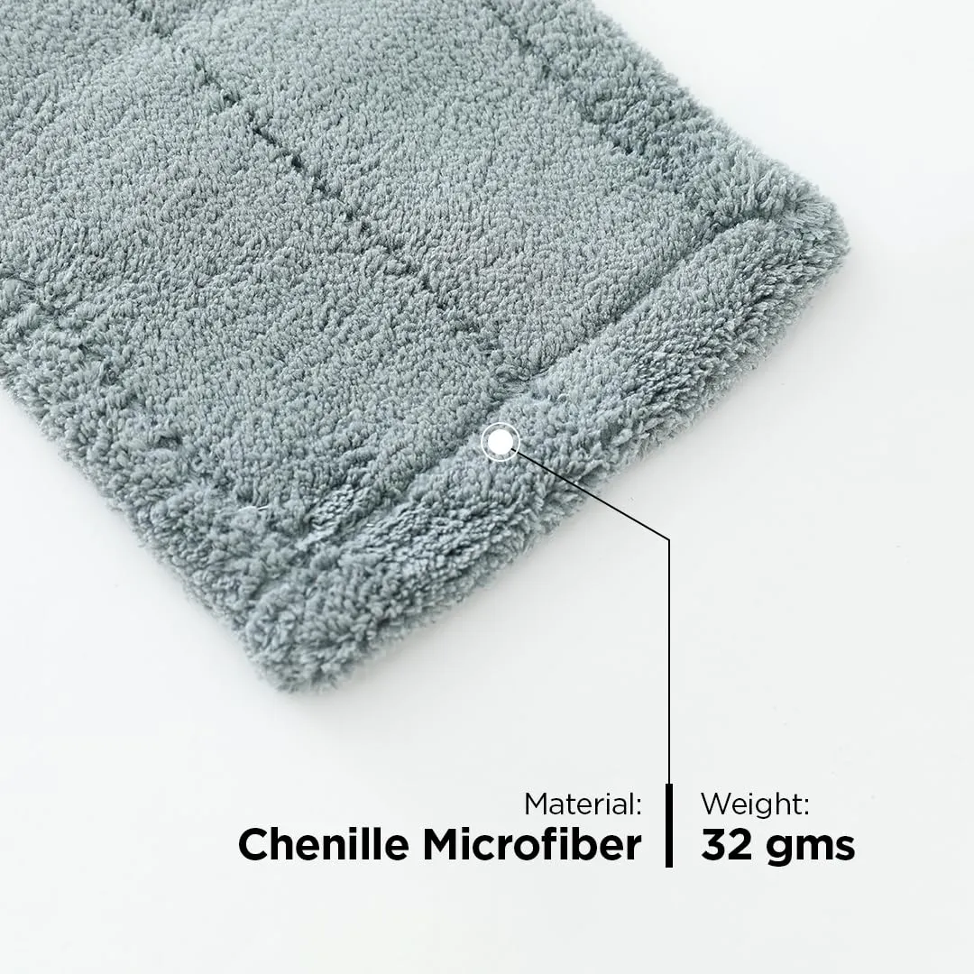 Umai Universal Microfiber Wet & Dry Flat Mop Refill Pad (35cmX12cm) | Can Be Used as a Cleaner with a Hand Grip | Fits all Standard Flat Mop Heads | Super-Absorbent | Compatible for Hardwood, Tile, Laminate Floors